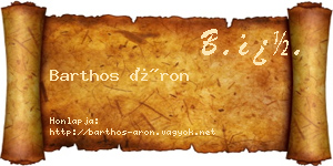 Barthos Áron névjegykártya